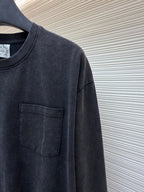 Navy Cotton Pocket Crewneck - Men's