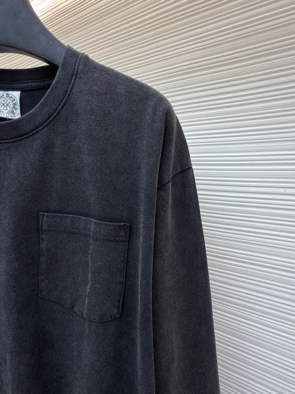 Navy Cotton Pocket Crewneck - Men's
