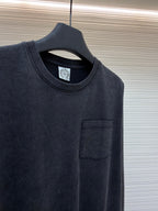 Navy Cotton Pocket Crewneck - Men's