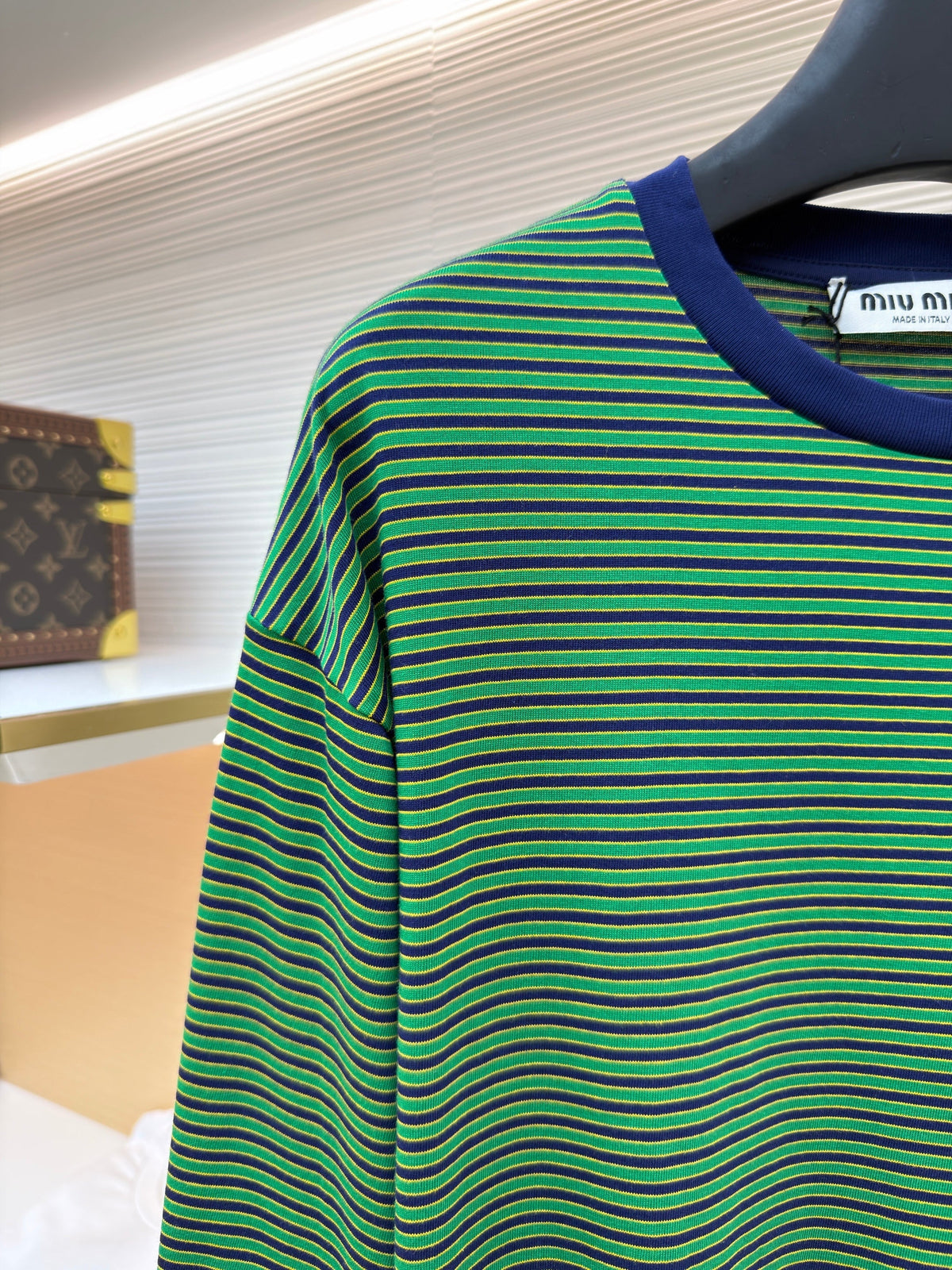 Green Wool Pocket Crewneck - Men's