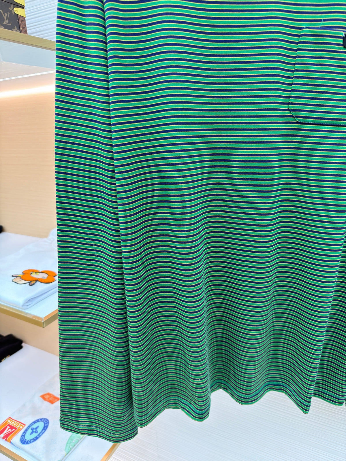 Green Wool Pocket Crewneck - Men's