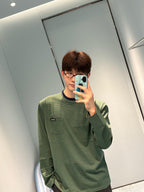 Green Wool Pocket Crewneck - Men's