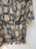Beige Silk Print Short-Sleeve - Men's