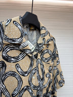 Beige Silk Print Short-Sleeve - Men's