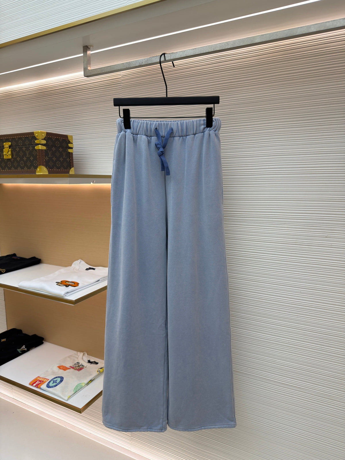 Blue Cotton Drawstring Wide-Leg - Men's
