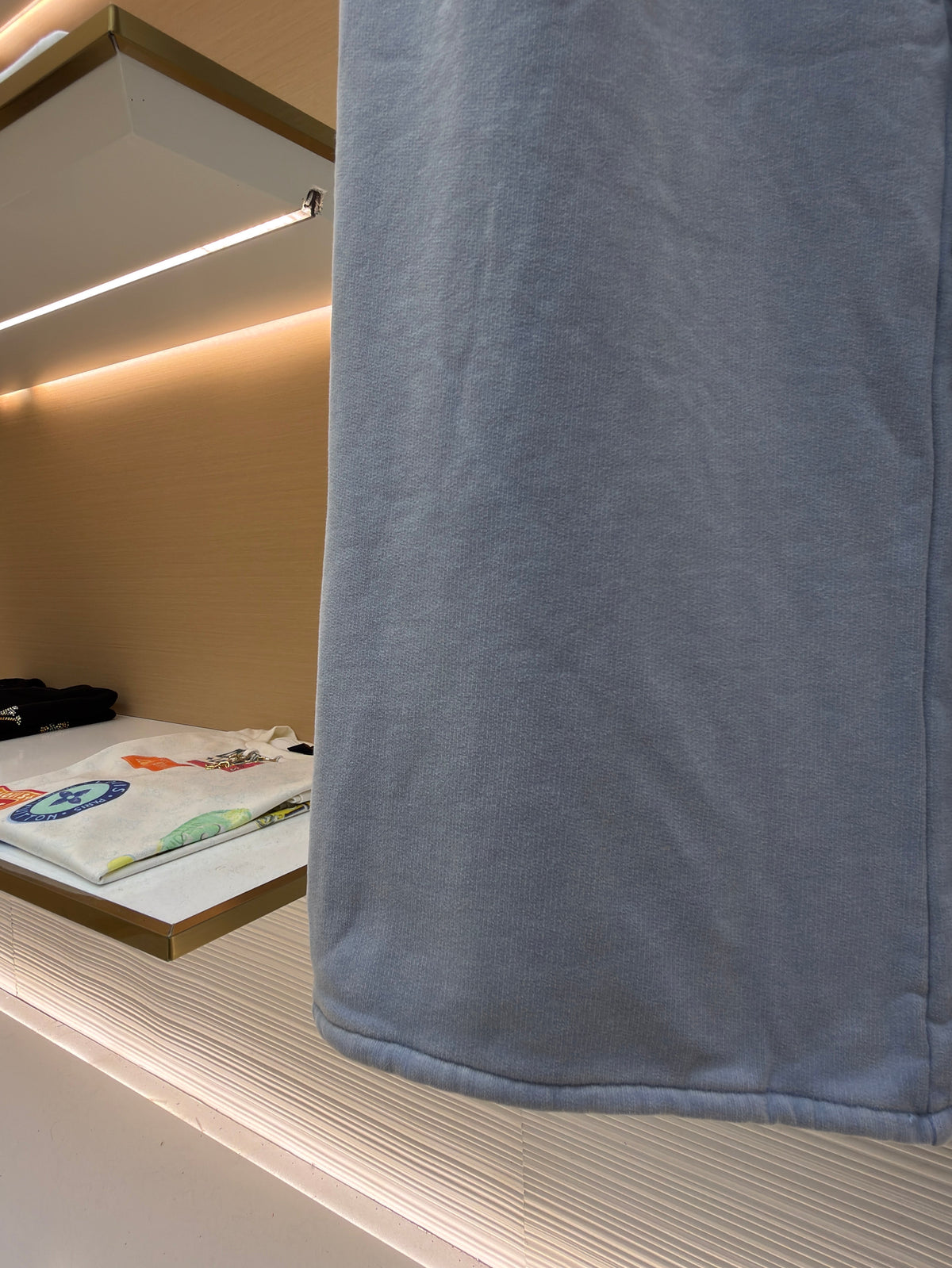 Blue Cotton Drawstring Wide-Leg - Men's