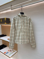 Blue Cotton Hooded Overshirt - Men's