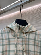 Blue Cotton Hooded Overshirt - Men's