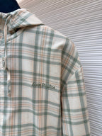 Blue Cotton Hooded Overshirt - Men's