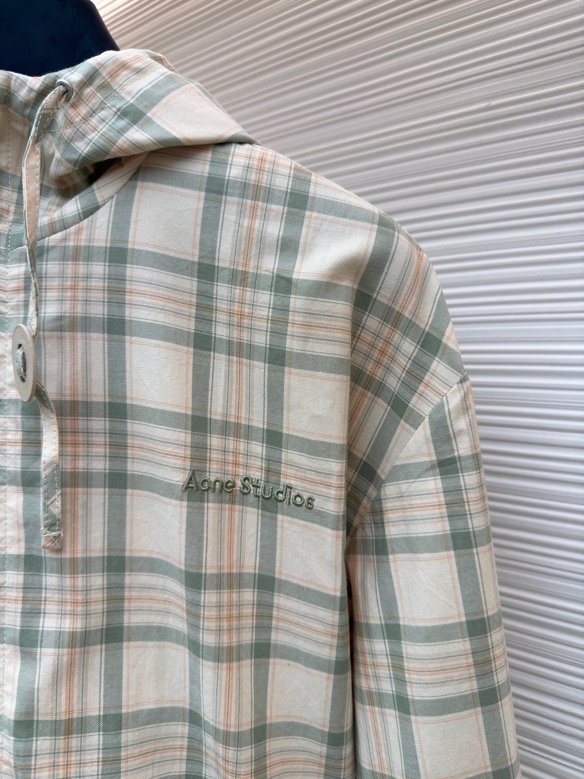 Blue Cotton Hooded Overshirt - Men's