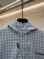 Blue Cotton Hooded Overshirt - Men's