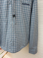 Blue Cotton Hooded Overshirt - Men's