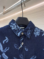 Navy Cotton Floral Print Long-Sleeve - Men's