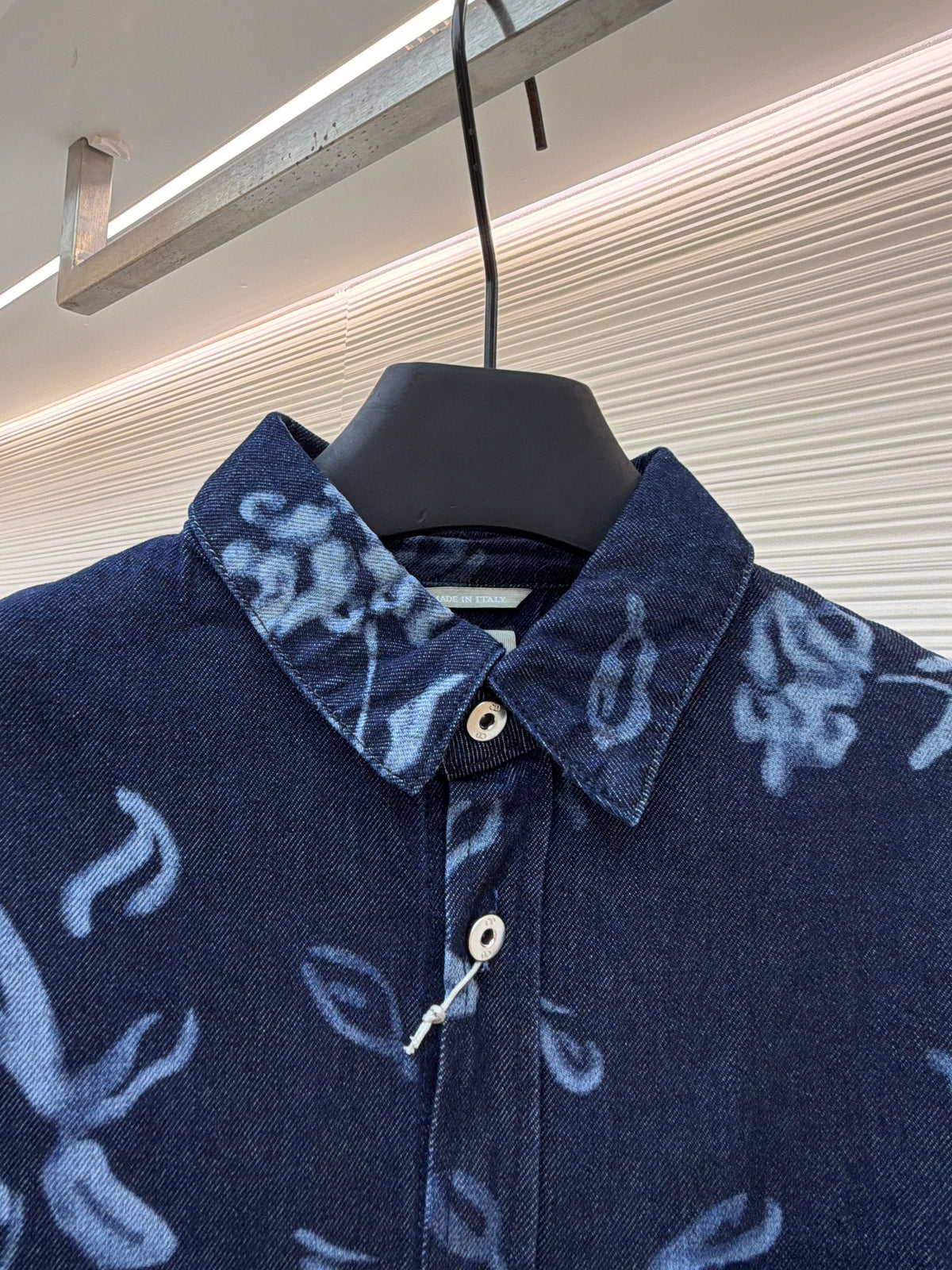 Navy Cotton Floral Print Long-Sleeve - Men's