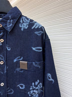 Navy Cotton Floral Print Long-Sleeve - Men's