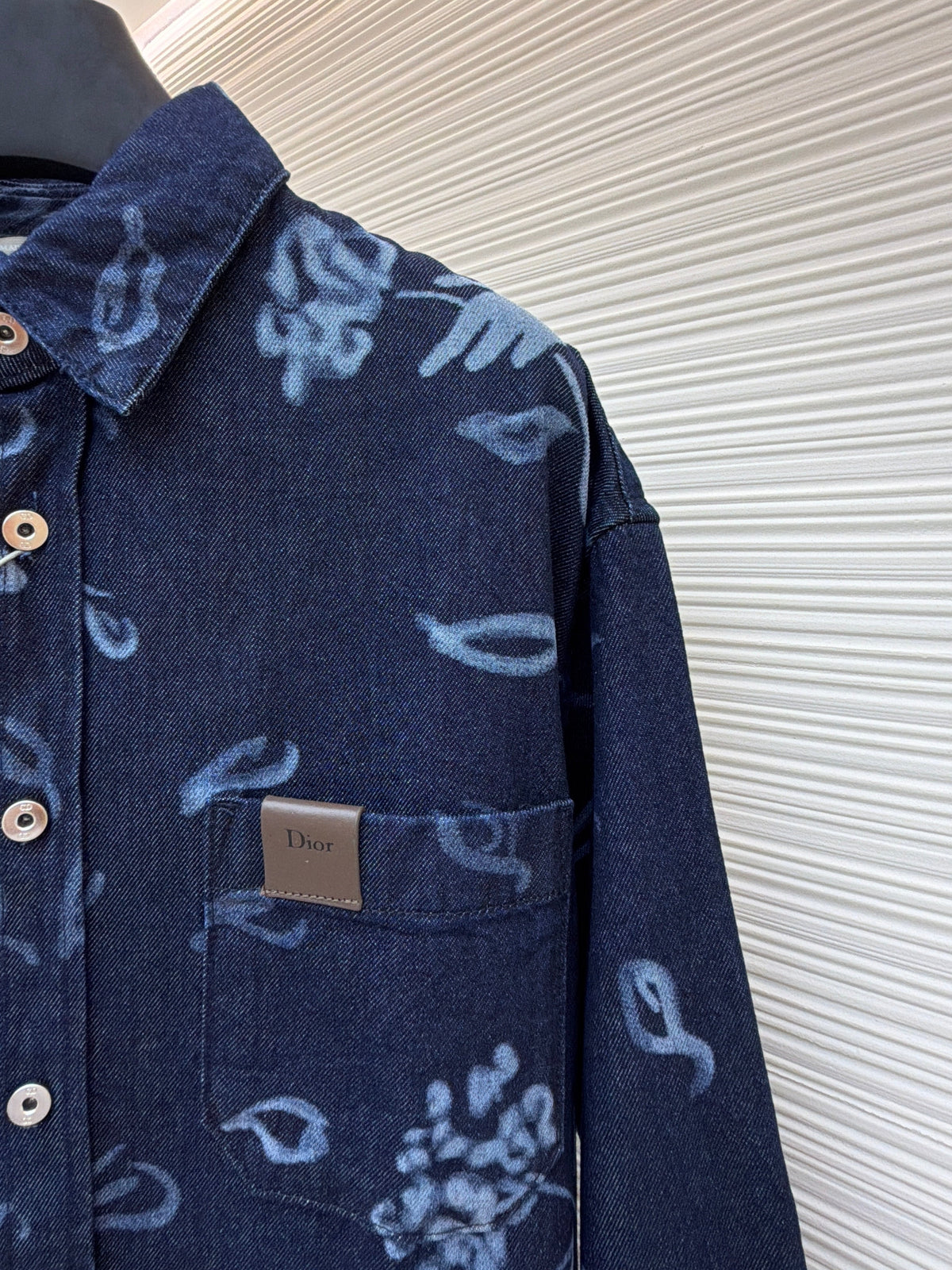 Navy Cotton Floral Print Long-Sleeve - Men's