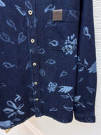Navy Cotton Floral Print Long-Sleeve - Men's