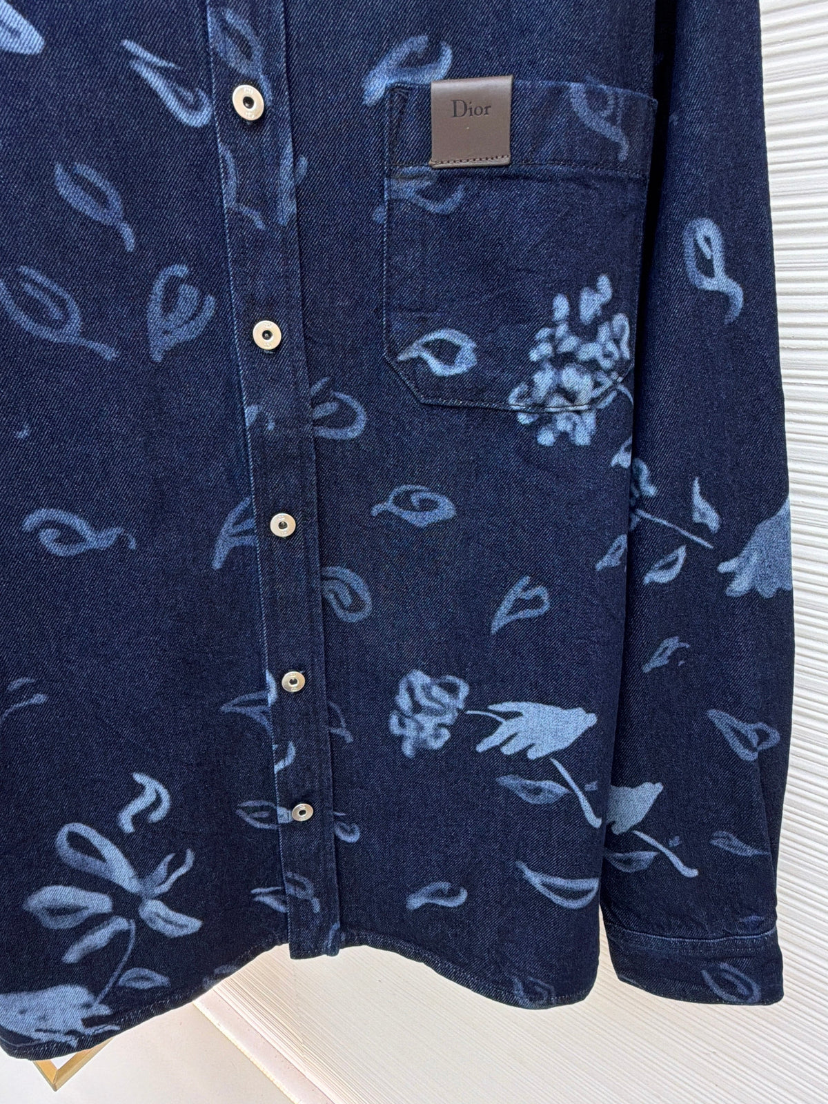 Navy Cotton Floral Print Long-Sleeve - Men's