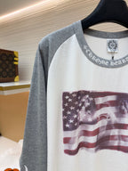 Black Cotton Flag Print Long-Sleeve - Men's