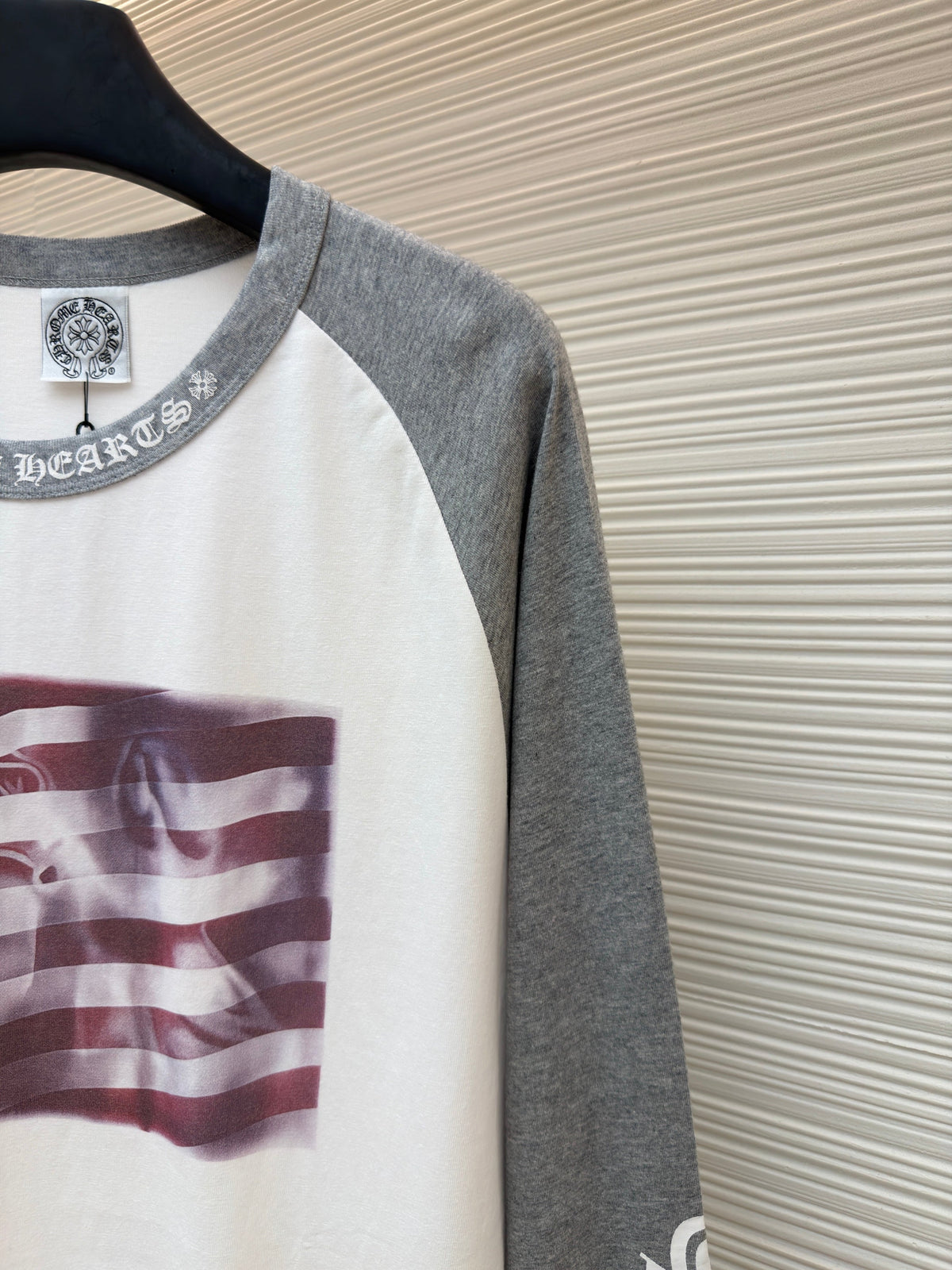 Black Cotton Flag Print Long-Sleeve - Men's