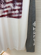 Black Cotton Flag Print Long-Sleeve - Men's