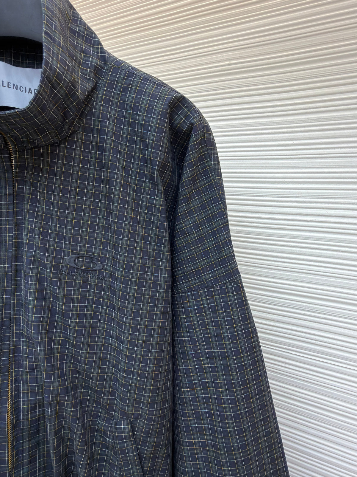 Navy Cotton Check Overshirt - Men's