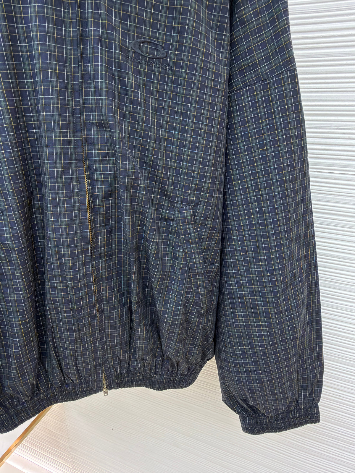 Navy Cotton Check Overshirt - Men's