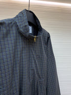 Navy Cotton Check Overshirt - Men's