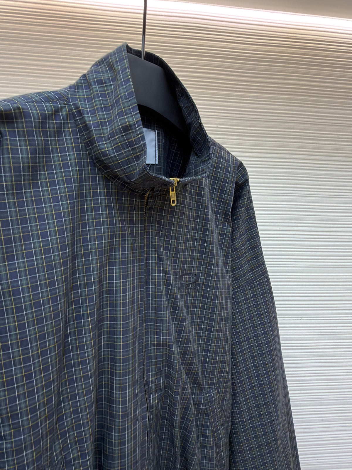 Navy Cotton Check Overshirt - Men's