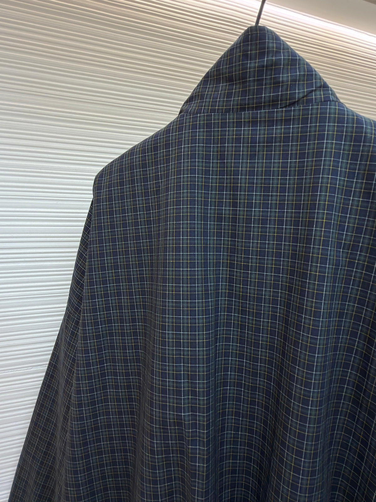 Navy Cotton Check Overshirt - Men's