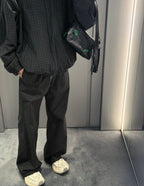 Pinstripe Wide-Leg Trousers - Men's