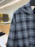 Black Flannel Check Overshirt - Men's