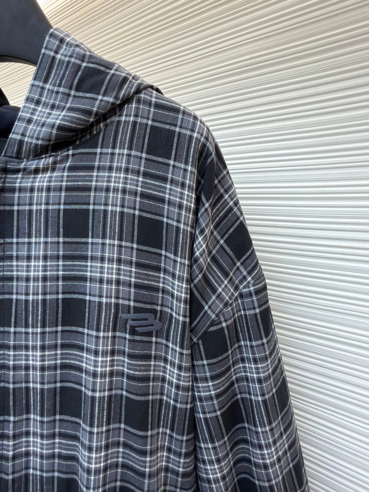 Black Flannel Check Overshirt - Men's