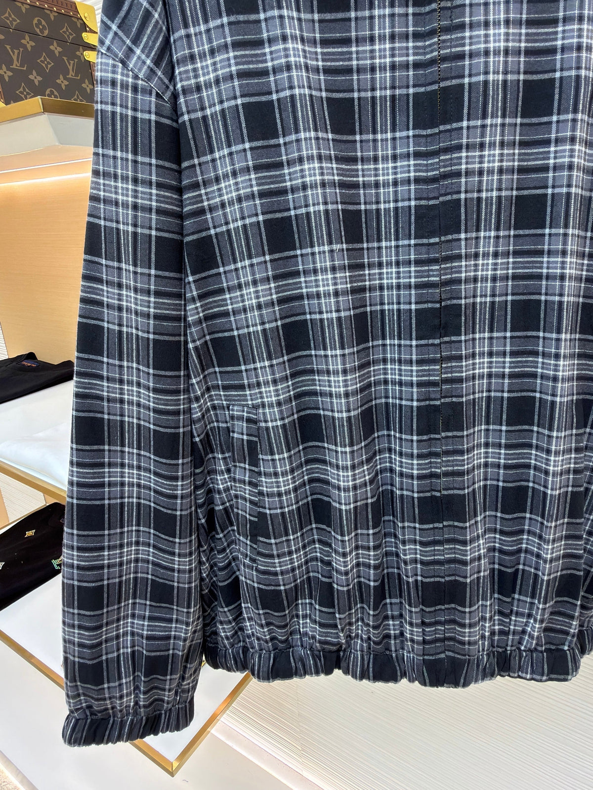 Black Flannel Check Overshirt - Men's