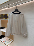 Cream Cotton Contrast Collar Long-Sleeve - Women's