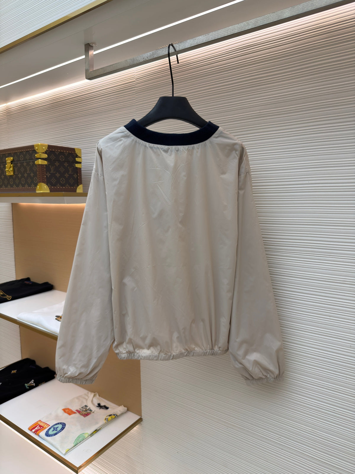 Cream Cotton Contrast Collar Long-Sleeve - Women's