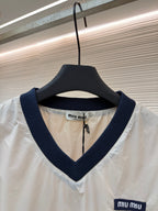 Cream Cotton Contrast Collar Long-Sleeve - Women's