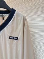 Cream Cotton Contrast Collar Long-Sleeve - Women's