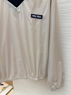 Cream Cotton Contrast Collar Long-Sleeve - Women's