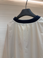 Cream Cotton Contrast Collar Long-Sleeve - Women's