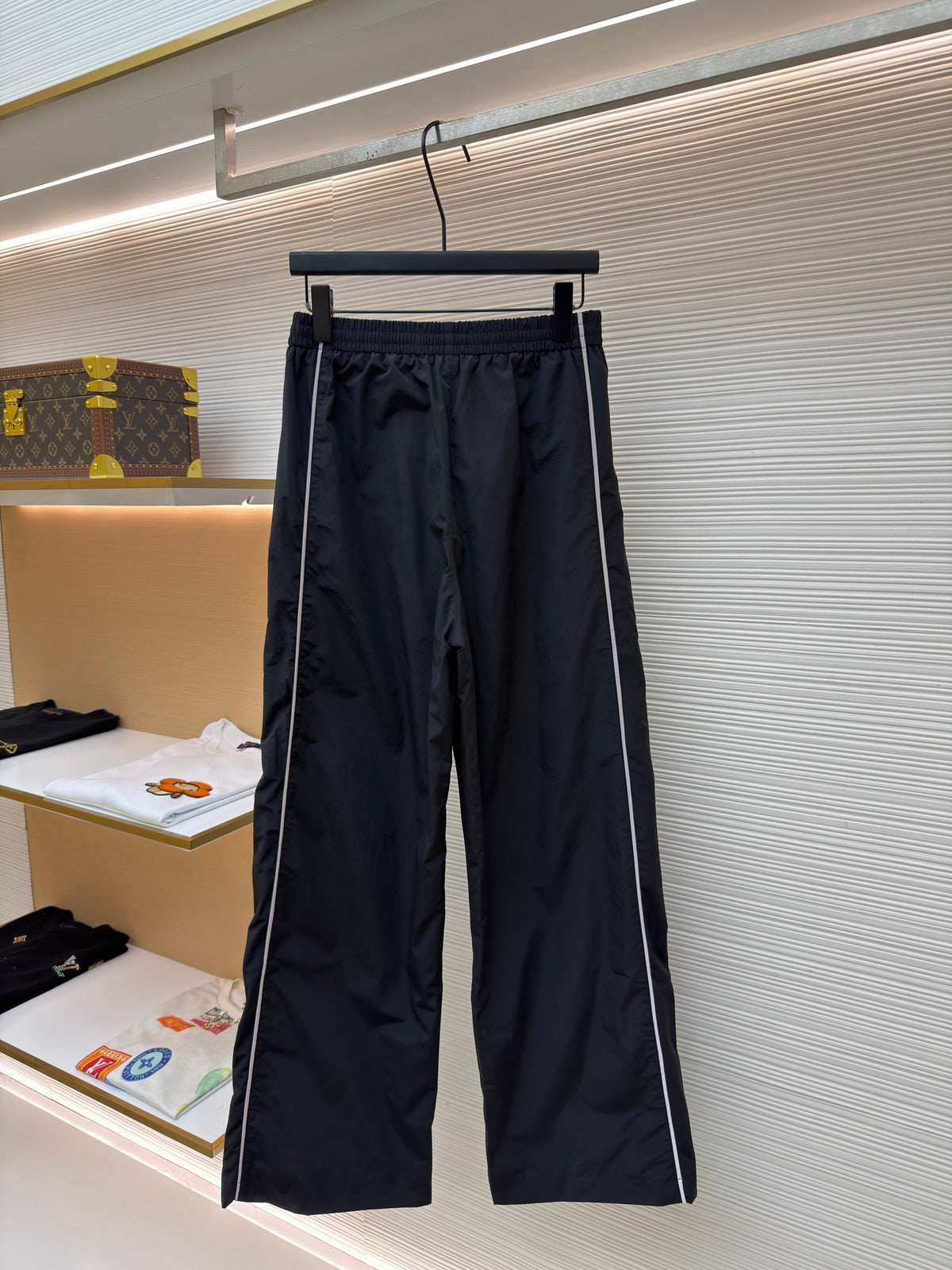 Piped Track Navy Trousers - Men's