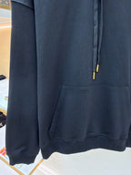 Black Cotton Plain Pullover - Men's