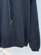 Black Cotton Plain Pullover - Men's