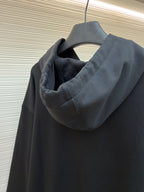 Black Cotton Plain Pullover - Men's