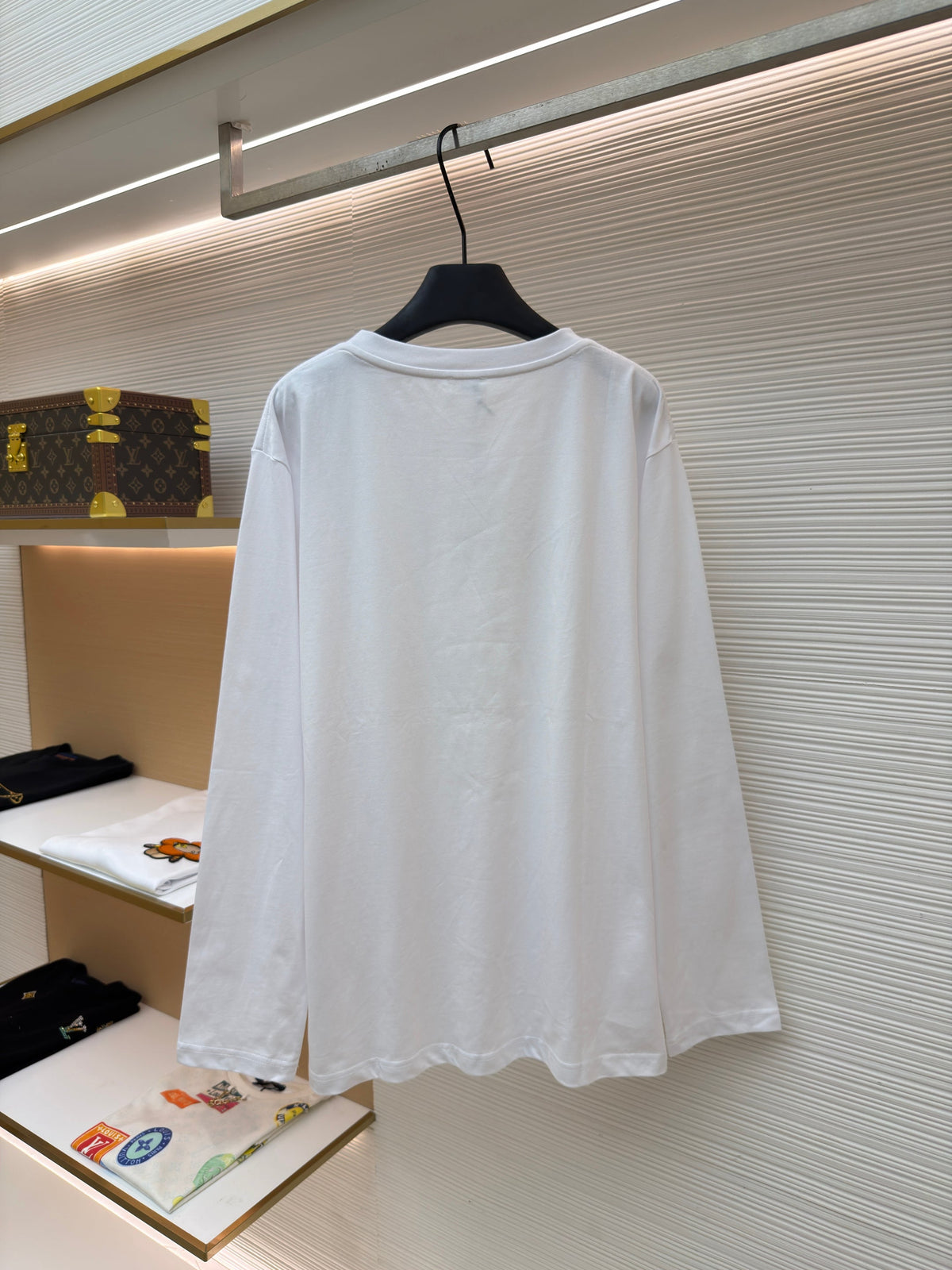 White Cotton Arch Text Long-Sleeve - Men's