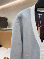 Navy Wool Contrast Trim Cardigan - Men's
