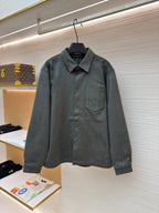 Grey Cotton Pocket Overshirt - Men's