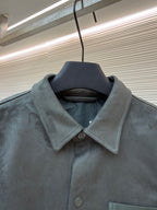 Grey Cotton Pocket Overshirt - Men's
