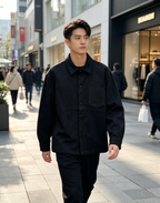 Grey Cotton Pocket Overshirt - Men's