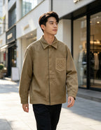 Grey Cotton Pocket Overshirt - Men's
